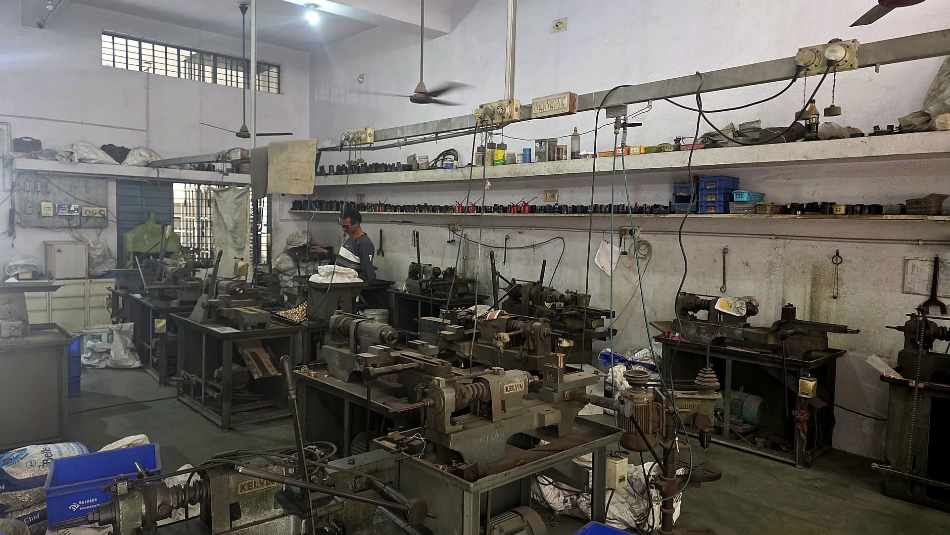 Close-up of precision lathe work and turning operations